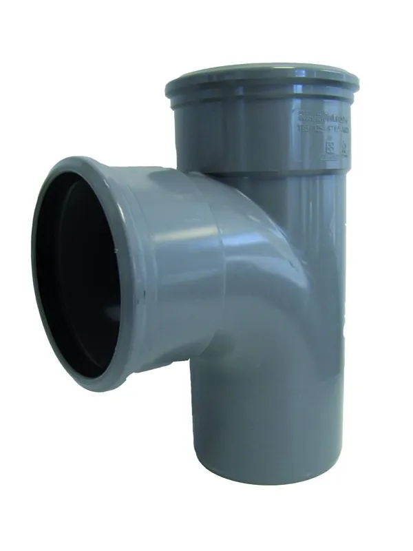 Betrouwbaar PVC T-stuk 88 graden 110 mm SN4/SN8 2x manchet/ 1x spie