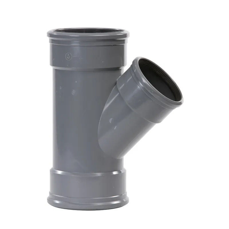 Korting PVC verloop T-stuk 45 graden 125 x 110 mm 3x manchet