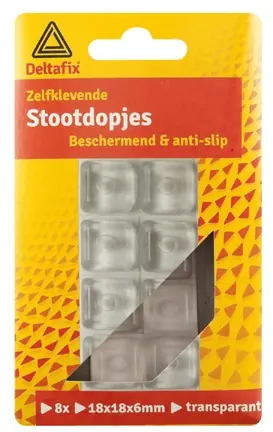 Beperkte Voorraad Stootdopjes TRANSPARANT 18x18mm