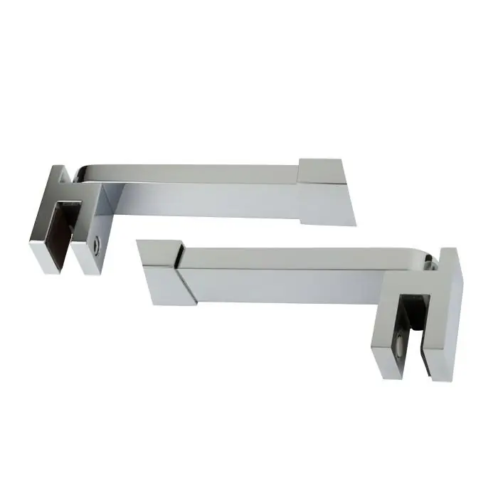 Stabilisatiestang Flamea rechthoekig glas/glas 90° - Chroom Veilige Betaling
