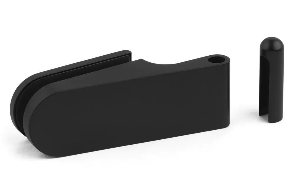 13260 - PS glas/wand 90° enkelwerkend scharnier - Zwart Hoge Kwaliteit