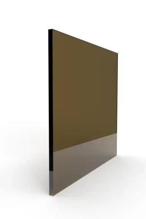 Aanbieding Enkel glas gekleurd gehard 10 mm brons rondom geslepen