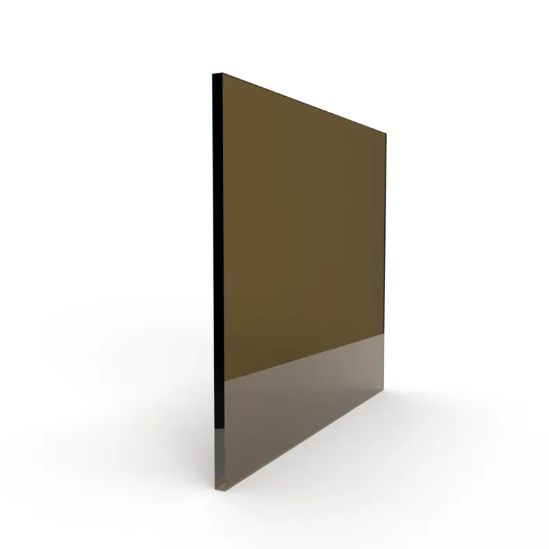 Aanbieding Enkel glas gekleurd gehard 10 mm brons rondom geslepen