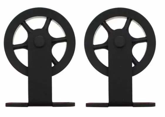 Populair Intersteel set van 2 rollers spaakwiel 170 mm tbv schuifdeursysteem incl. bevestiging mat zwart