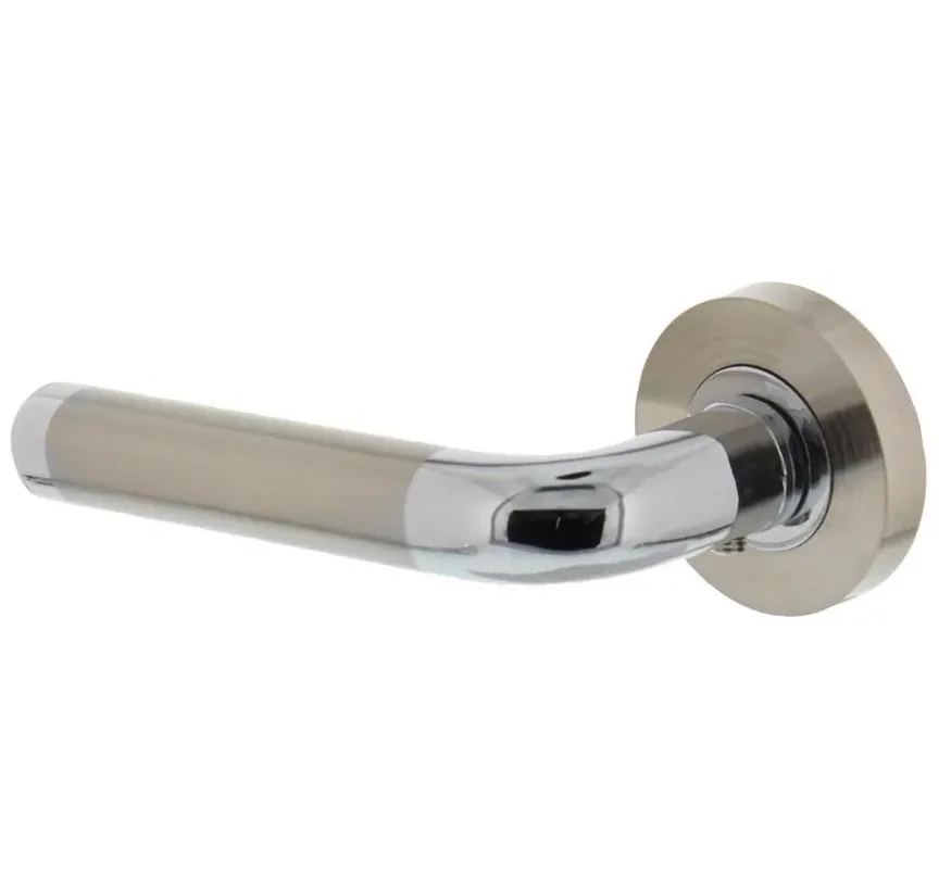 Intersteel enkele deurklink links Agatha op rond rozet 7mm nokken chroom/nikkel mat Betrouwbaar