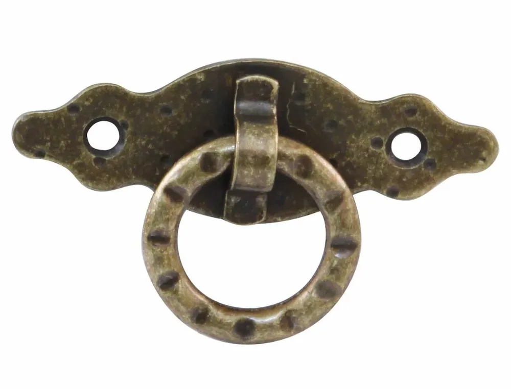 Stalen Handgreep met ring 80x28x1.5 mm brons antiek Nu Kopen
