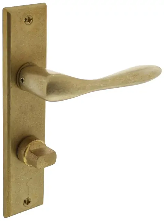 Intersteel deurklink Banaan met schild 181x41x7mm WC63/8 messing getrommeld Favoriet