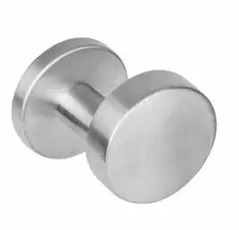 Koop Vandaag Intersteel knop rond verkropt vast op rozet staal + 7mm nok rvs
