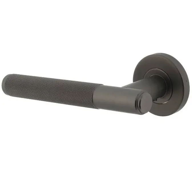Nu Kopen Intersteel enkele deurklink Rombo links op rozet ø53x8mm rvs antraciet grijs