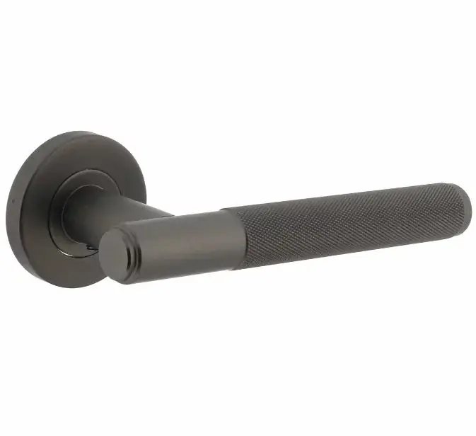 Intersteel enkele deurklink Rombo rechts op rozet ø53x8mm rvs antraciet grijs Lage Prijs