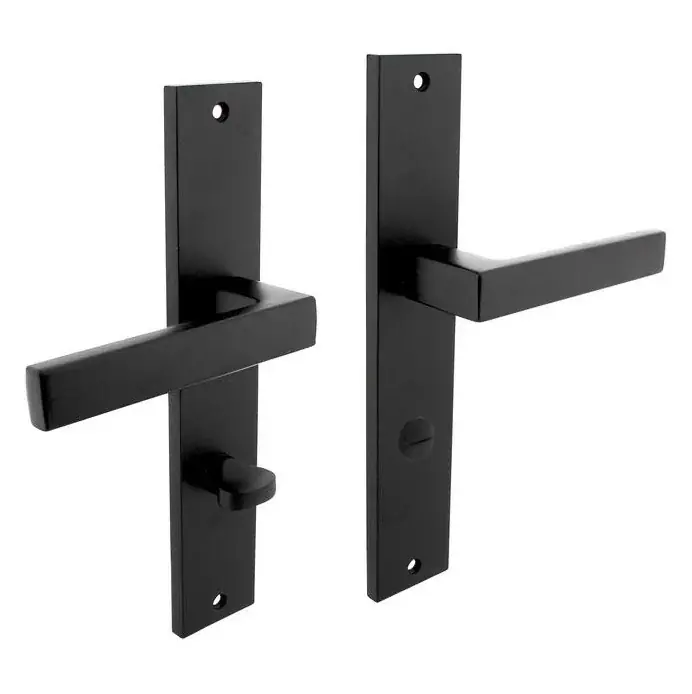 Betaalbaar Intersteel deurklink Hera op langschild WC78/8 mat zwart