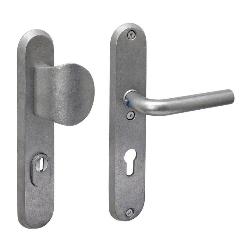 Seizoensaanbieding Intersteel SKG3 veiligheidsbeslag ovaal greep/kruk Luzern PC72mm met kerntrekbeveiliging rvs getrommeld