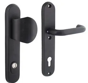 Intersteel SKG3 Veiligheidsbeslag PC92 greep/kruk rvs/mat zwart Betaalbaar