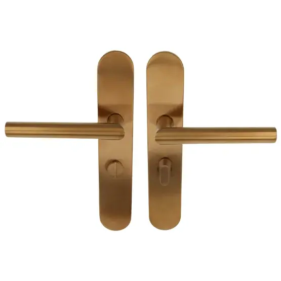 Deurklink op schild rechts toiletsluiting 63/8 mm BASICS LBII-19P13WC PVD licht brons Favoriet