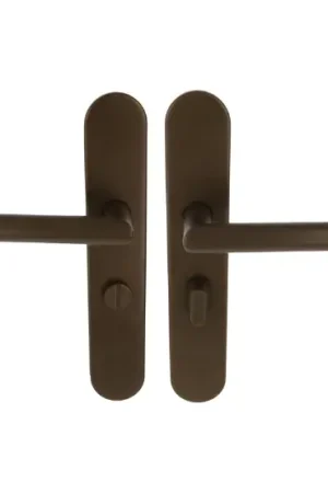 Weekendaanbieding Deurklink op schild rechts toiletsluiting 63/8 mm BASICS LBII-19P13WC brons