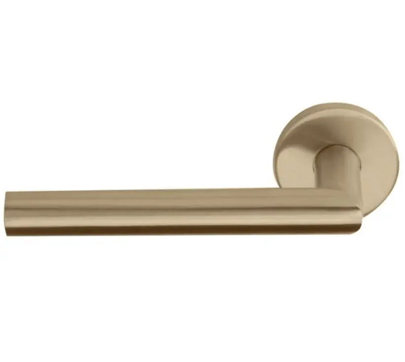 Enkele deurklink links BASICS LBII-19 op ronde rozet PVD licht brons Populair