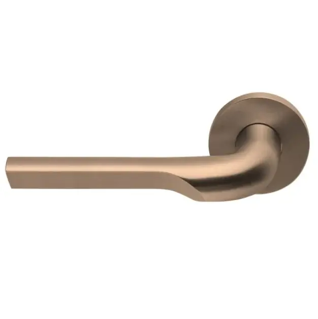 Laatste Versie Enkele deurklink RIVIO by Gensler GL100-G op rozet links PVD licht brons