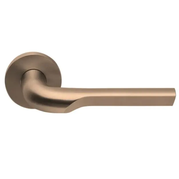 Enkele deurklink RIVIO by Gensler GL100-G op rozet rechts PVD licht brons Fabrieksprijs