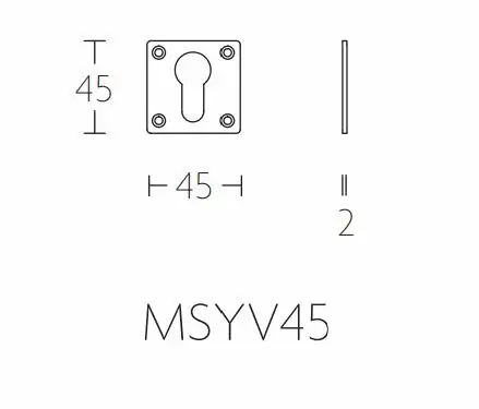 Direct Verzonden Cilinderplaatje TIMELESS MSYV45 messing ongelakt