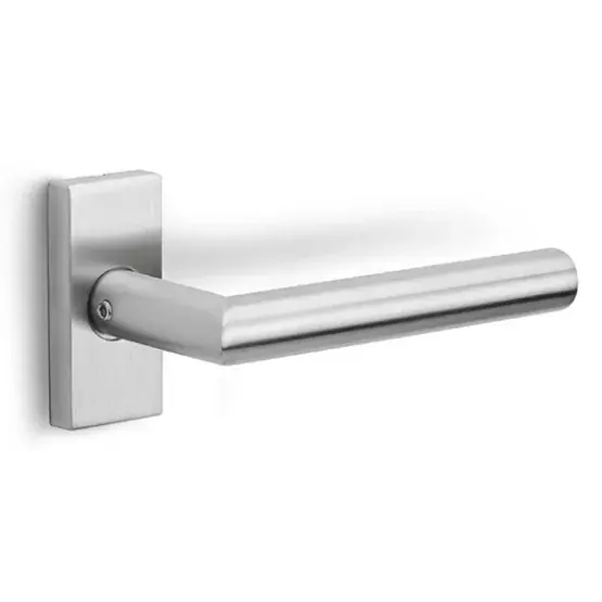 Op = Op Deurklink BASICS LBII-19Q32G op rechthoekig rozet mat rvs