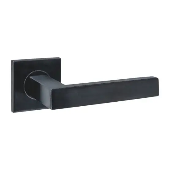 Koop Online Intersteel deurklink Q 05 op rozet verdekt 53x53x6mm PVD zwart
