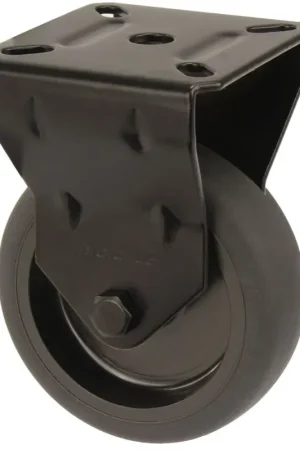 Uitverkoop Bokwiel zwart met bevestigingsplaat 75 mm