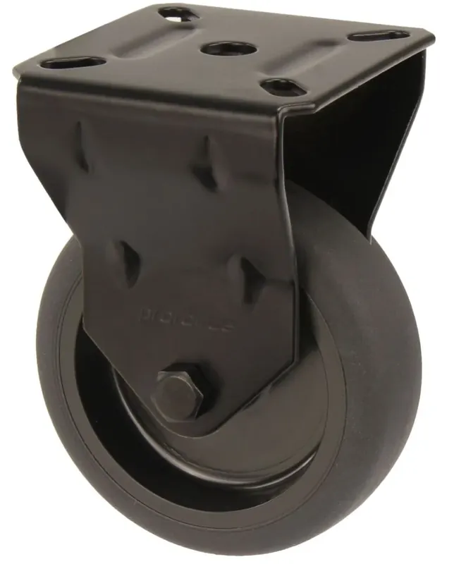 Uitverkoop Bokwiel zwart met bevestigingsplaat 75 mm