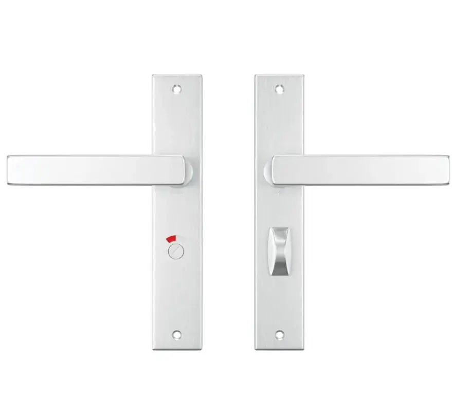 AXA binnendeurbeslag Edge WC63/8 met deurklink Riga aluminium F1 Beperkte Voorraad