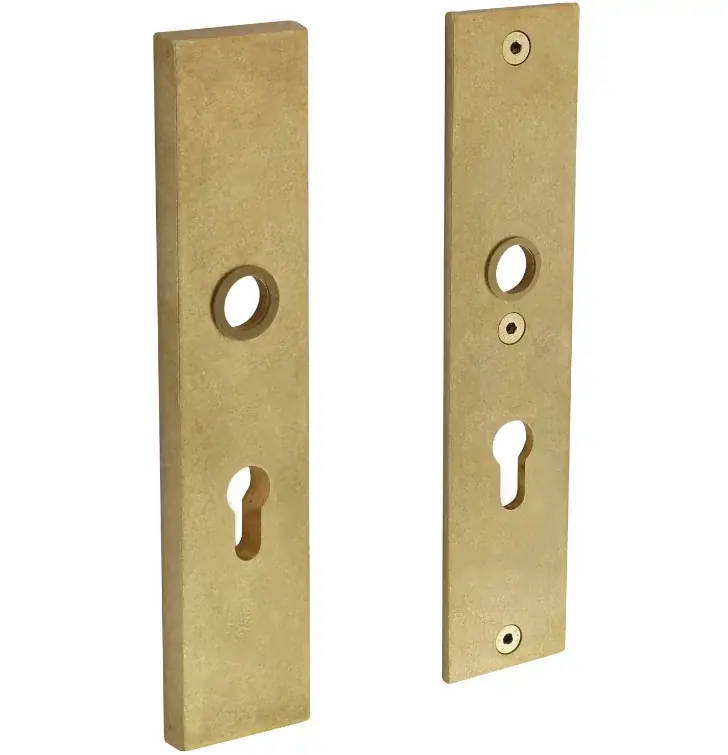 Intersteel SKG3 Veiligheid-schild rechthoek PC72 doorgaand messing getrommeld Weekendaanbieding