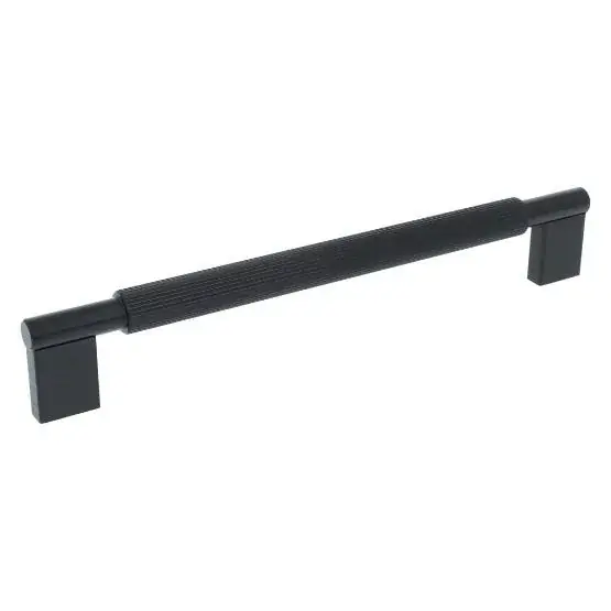Weekendaanbieding Meubelgreep geribbeld aluminium 320 mm zwart