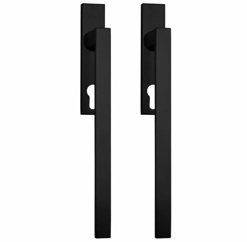 Hef/Schuifdeurbeslag Tavira PC69 paar op rechthoekig schild rvs zwart Weekendaanbieding