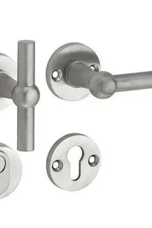 Bestseller SKG3 knop/kruk op rozet Chemin de Fer rechts + kerntrekbeveiliging mat nikkel/mat nikkel PVD