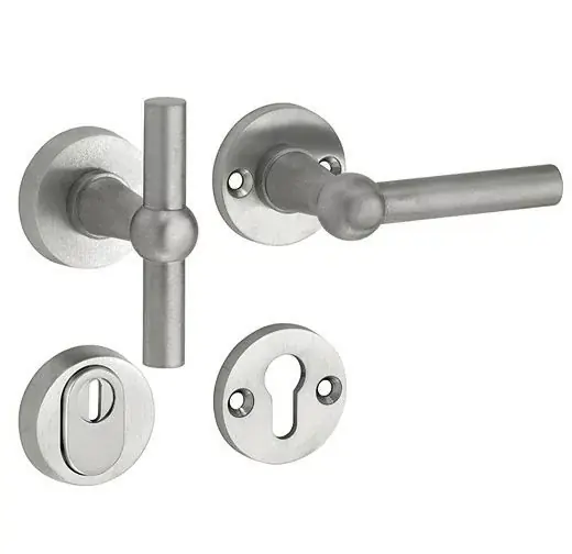 Bestseller SKG3 knop/kruk op rozet Chemin de Fer rechts + kerntrekbeveiliging mat nikkel/mat nikkel PVD
