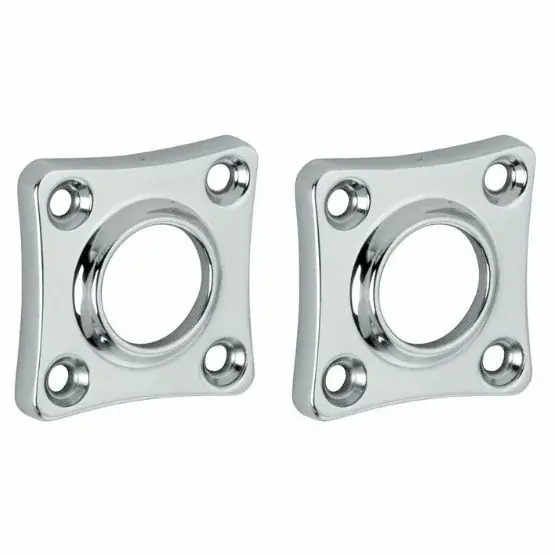 Snelle Levering Set van twee krukrozetten geveerd vierkant 38mm glans chroom
