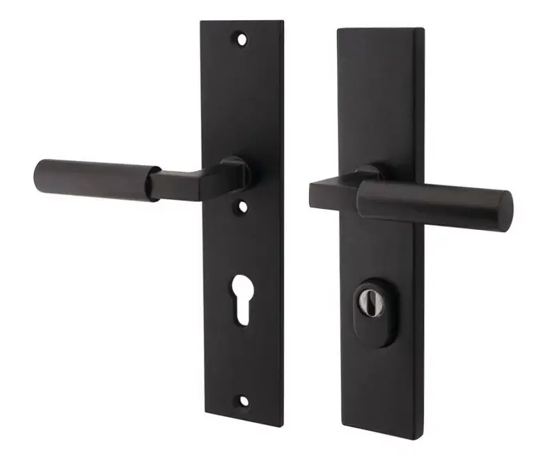 Laatste Kans SKG3 PC55 kruk/kruk op schild Bauhaus links + kerntrekbeveiliging mat zwart