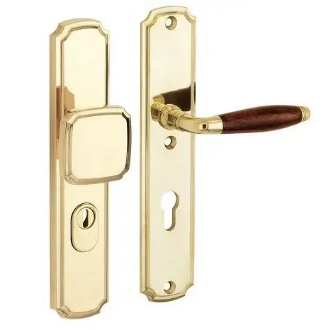 SKG3 PC55 knop/kruk op schild Bonton bubinga rechts + kerntrekbeveiliging messing ongelakt Laatste Kans