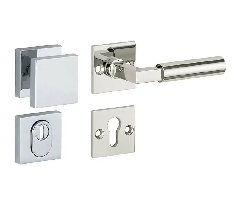 SKG3 knop/kruk op rozet Bauhaus rechts + kerntrekbeveiliging glans nikkel/glans chroom Aanbieding