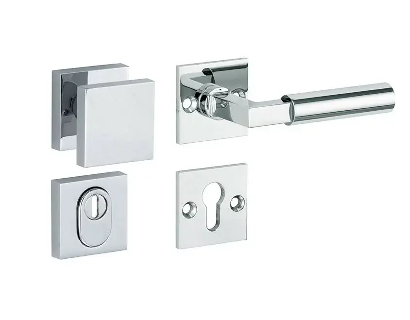 SKG3 knop/kruk op rozet Bauhaus rechts + kerntrekbeveiliging glans chroom Beste Prijs