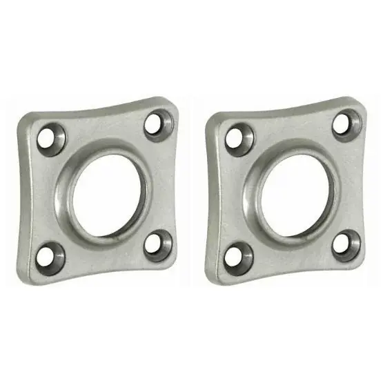 Set van twee krukrozetten geveerd vierkant 38mm mat nikkel ongelakt Laatste Kans