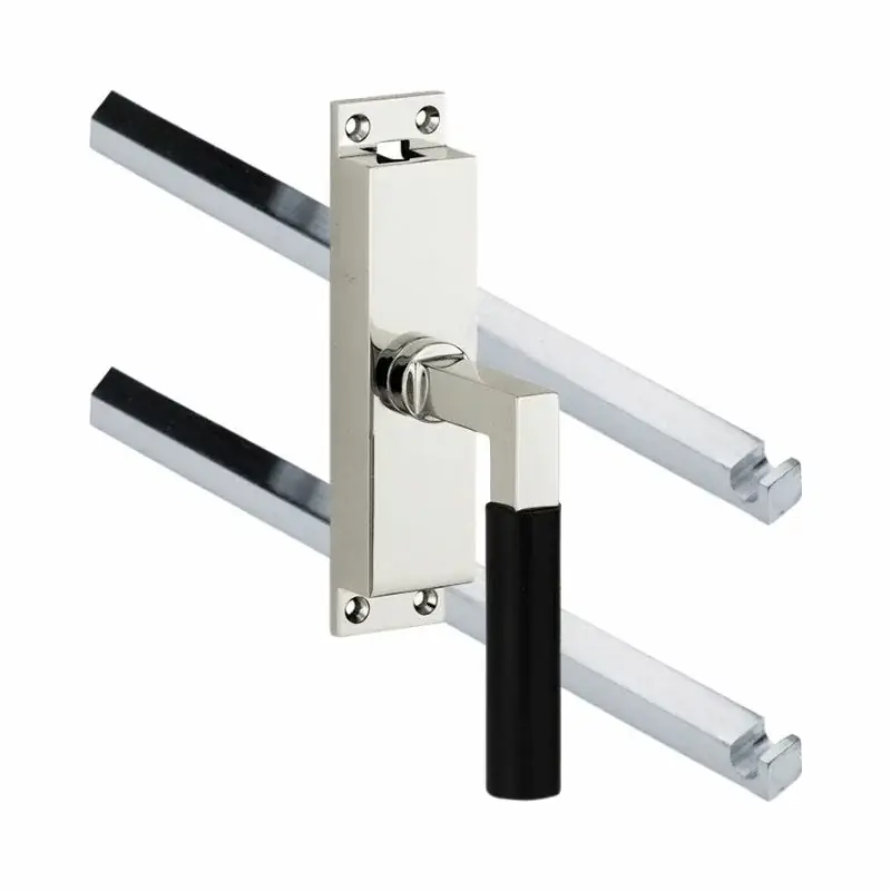 Hete Deal Kruk-espagnolet Bauhaus ebben rechts glans nikkel inclusief 2 stangen