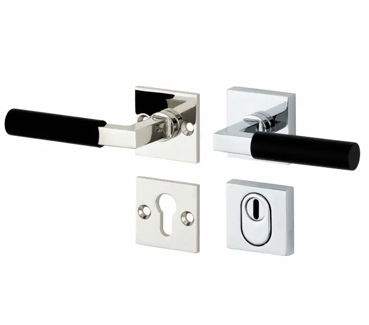 Koop Vandaag SKG3 kruk/kruk op rozet Bauhaus ebben links + kerntrekbeveiliging glans nikkel/glans chroom