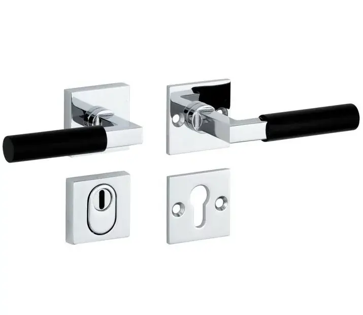 SKG3 kruk/kruk op rozet Bauhaus ebben rechts + kerntrekbeveiliging glans chroom Hoge Kwaliteit