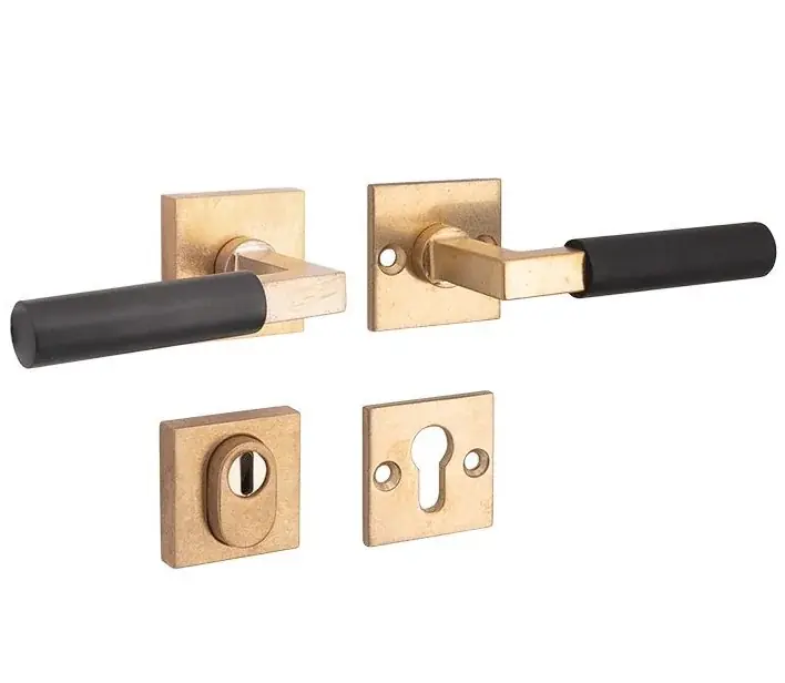 SKG3 kruk/kruk op rozet Bauhaus ebben rechts + kerntrekbeveiliging messing antiek Merkproduct