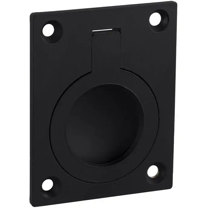 Luikring rechthoekig 60×47 mm mat zwart Voordeelprijs
