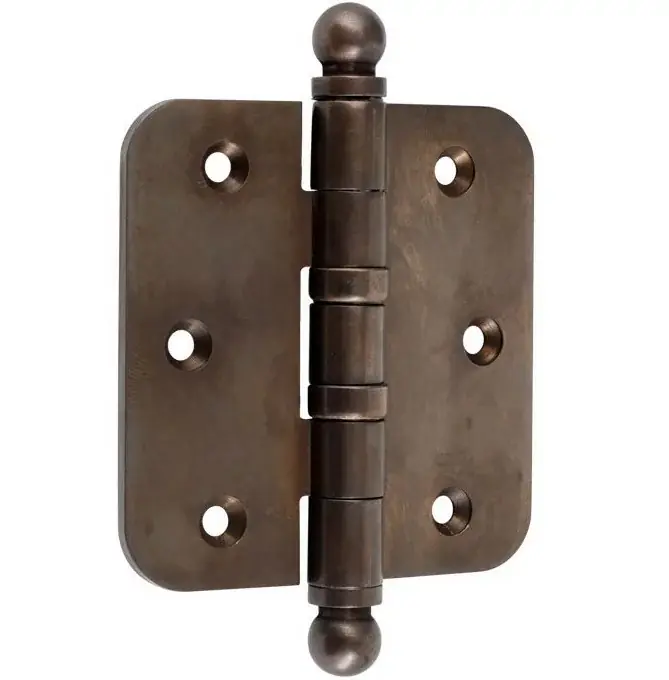 Kogellagerscharnier 76×76 ronde hoek bol messing antiek brons Koopje