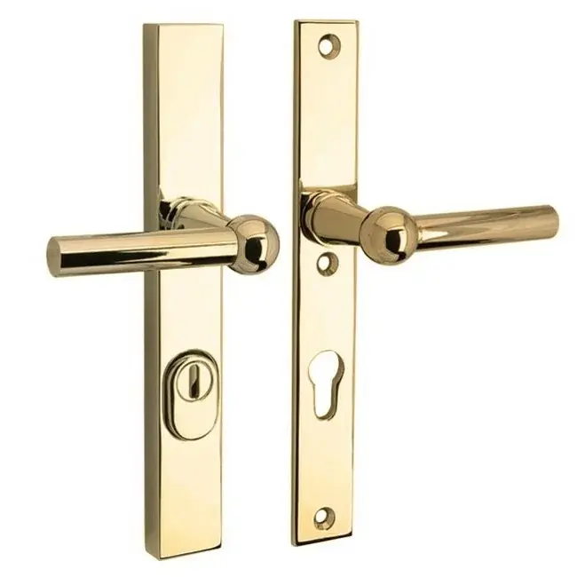 SKG3 PC92 kruk/kruk op smalschild Chemin de fer rechts + kerntrekbeveiliging messing ongelakt Dagaanbieding