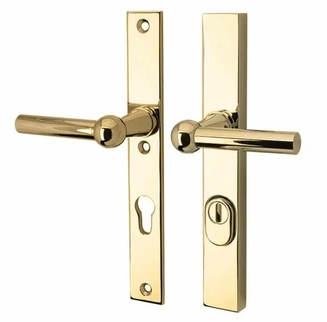 SKG3 PC92 kruk/kruk op smalschild Chemin de fer links + kerntrekbeveiliging messing ongelakt Shop Nu