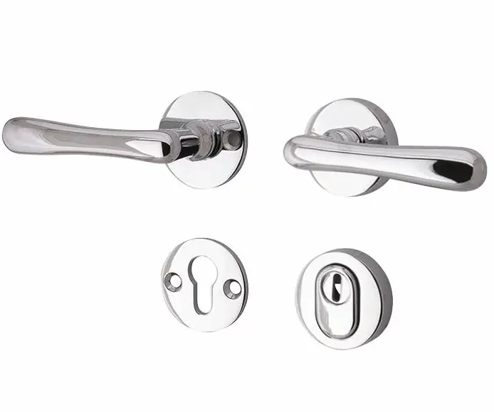 Exclusieve Aanbieding SKG3 kruk/kruk op rozet Linea links + kerntrekbeveiliging glans chroom
