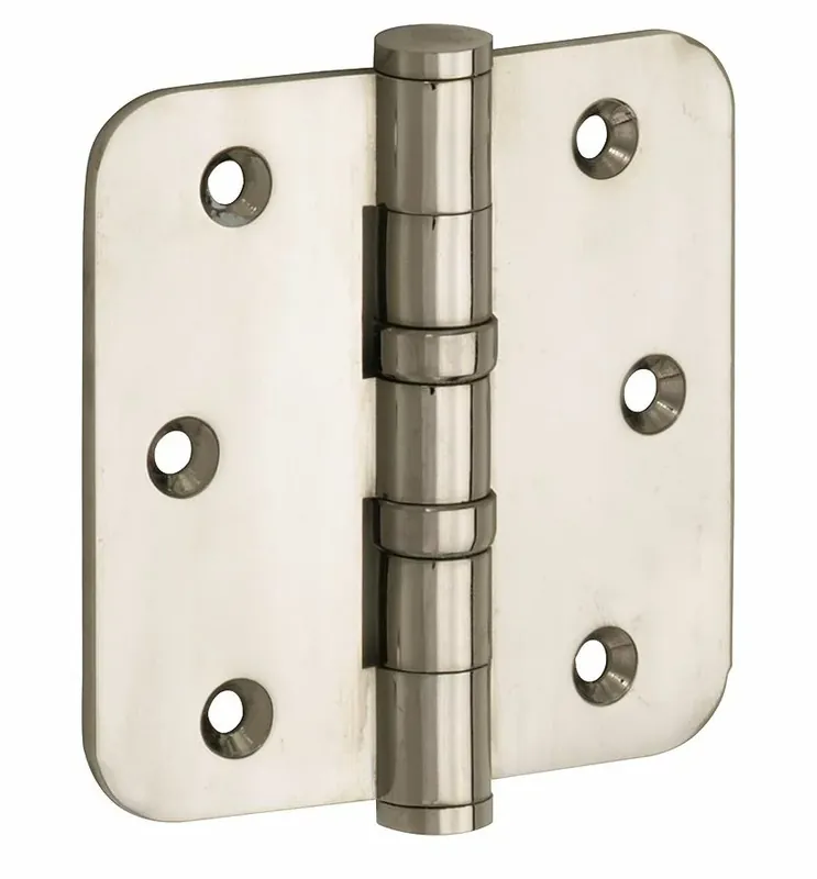 Kogellagerscharnier 89×89 ronde hoek vlak glans nikkel Favoriet
