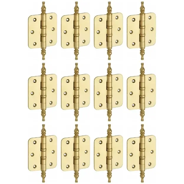 Favoriet Set van 12 kogellagerscharnieren 89×89 ronde hoek vaas messing ongelakt